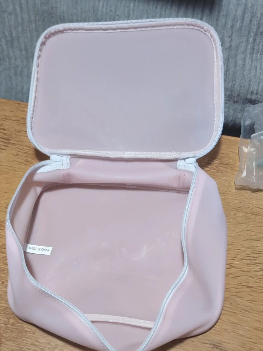 Ulta Beauty Pink Cosmetic Pouch with White Zipper